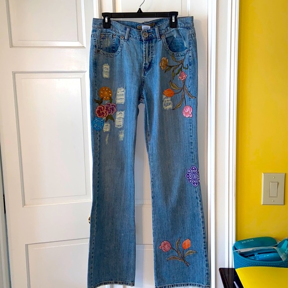 Z. Cavaricci Embroidered Flare Jeans - Picture 2 of 16